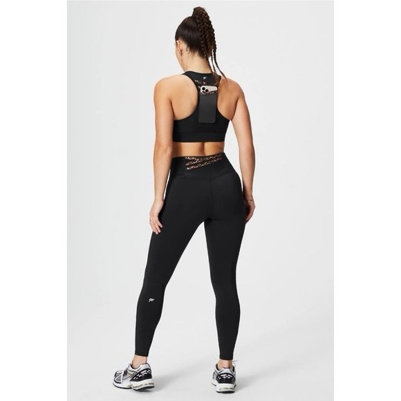 Fabletics Sports Bra Trinity High Impact Sports Bra Black Leopard - Picture 3 of 5